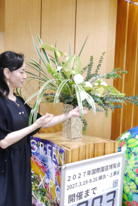 農林水産省にてフラワーデコレーションの展示